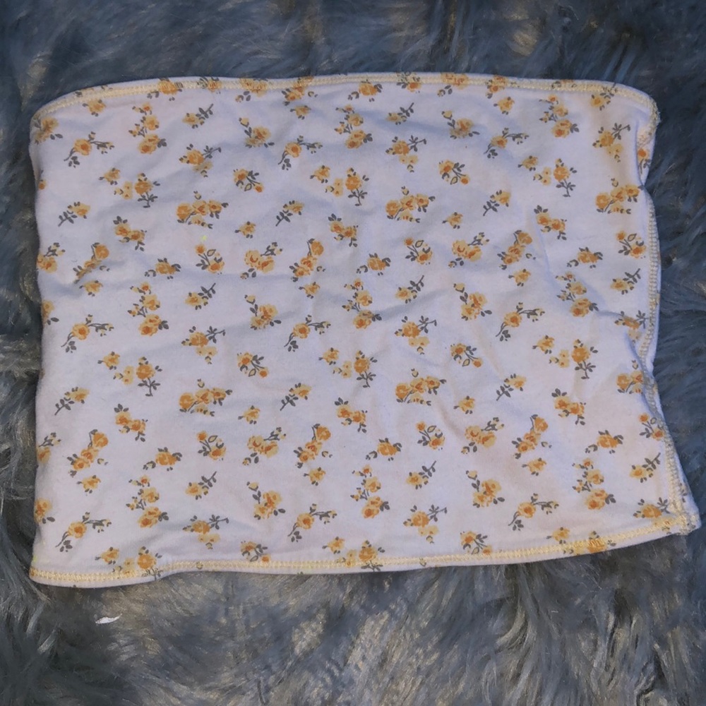 Hollister floral yellow tube top